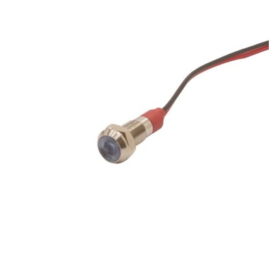  - 06L-P1 6mm 12-24V Kablolu Metal Sinyal Lambası - Mavi