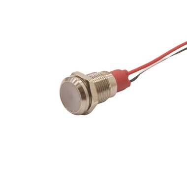  - 10L-P1 10mm 12-24V Kablolu Metal Sinyal Lambası - Beyaz