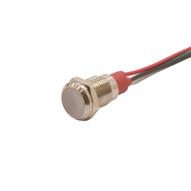  - 10L-P1/RG- 10mm 12-24V Kablolu Metal Sinyal Lambası - 2 Renk Katot