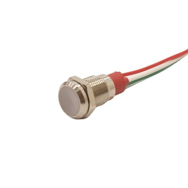  - 10L-P1/RGY+ 10mm 12-24V Kablolu Metal Sinyal Lambası - 3 Renk Anot