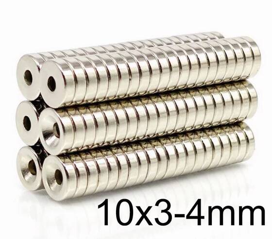 10X3-4mm Havşa Delikli Neodyum Güçlü Mıknatıs - Neodim Magnet
