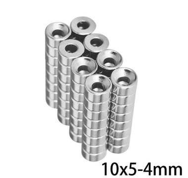  - 10X5-4mm Havşa Delikli Neodyum Güçlü Mıknatıs - Neodim Magnet