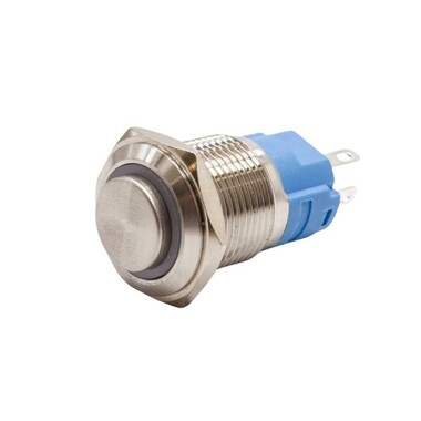  - 16A-G1Z-E 16mm Çıkık Anahtarlı Işıklı Metal Buton - Beyaz