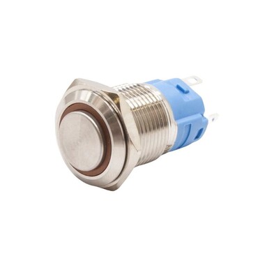  - 16A-G1Z-E 16mm Çıkık Anahtarlı Işıklı Metal Buton - Sarı