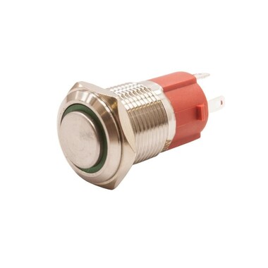  - 16D-G1Z-E 16mm Çıkık Anahtarlı Işıklı Metal Buton - Yeşil