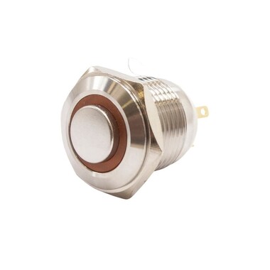  - 16H-G1-E 16mm Çıkık Yaylı Işıklı Metal Buton - Sarı