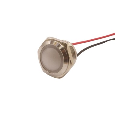  - 16L-P1 16mm 12-24V Kablolu Metal Sinyal Lambası - Beyaz