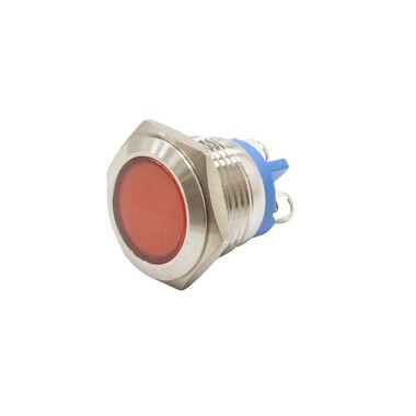  - 16L-P1 16mm 12-24V Metal Sinyal Lambası - Kırmızı