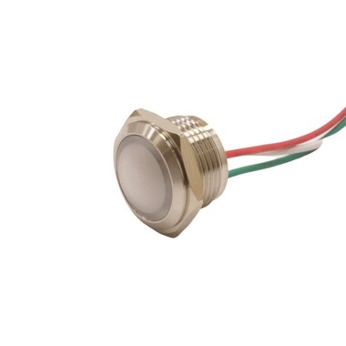 - 16L-P1/RG+ 16mm 12-24V Kablolu Metal Sinyal Lambası - 2 Renk Anot