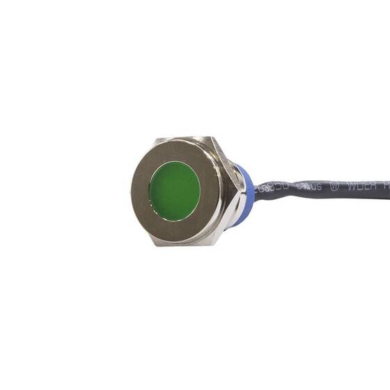16mm 24v Yeşil Led Metal Kablolu Sinyal Lambası IP67 GQ16T-G