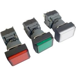 Swion - 16mm Yaylı Buton Sarı 1NO/1NC Dikdörtgen