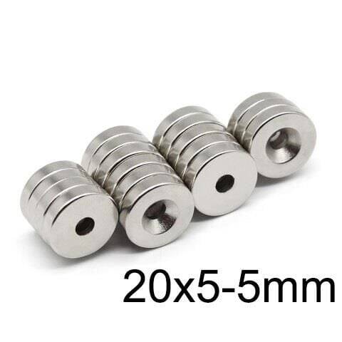 20X5-5mm Havşa Delikli Neodyum Güçlü Mıknatıs - Neodim Magnet