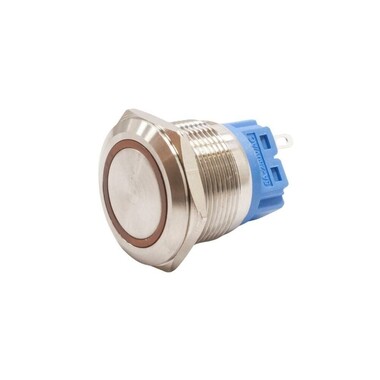  - 22B-P1Z-E 22mm Düz Anahtarlı Işıklı Metal Buton - Sarı