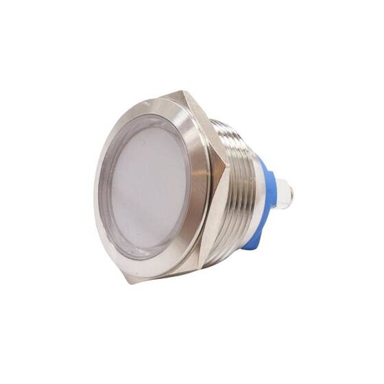 22L-P1 22mm 12-24V Metal Sinyal Lambası - Beyaz