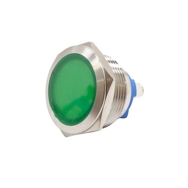  - 22L-P1 22mm 12-24V Metal Sinyal Lambası - Yeşil