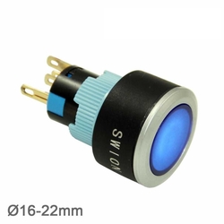 Swion - 22mm Yeşil Işıklı Yaylı Buton 1NO/1NC