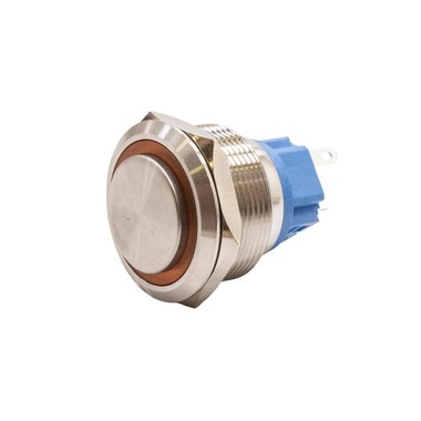  - 25B-G1Z-E 25mm Çıkık Anahtarlı Işıklı Metal Buton - Sarı