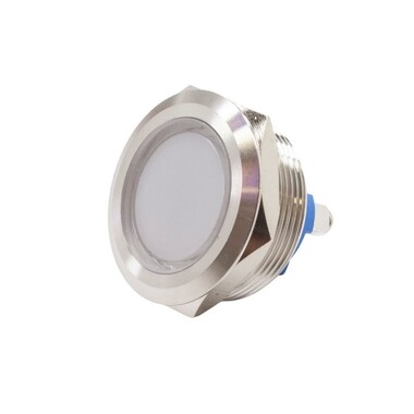  - 25L-P1 25mm 12-24V Metal Sinyal Lambası - Beyaz