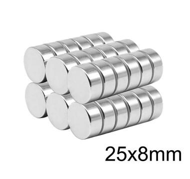  - 25X8mm Neodyum Güçlü Mıknatıs - Neodim Magnet