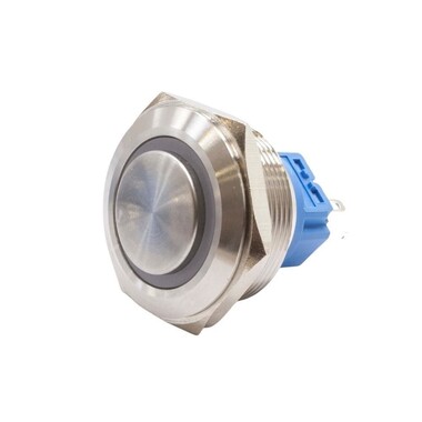  - 28B-G1Z-E 28mm Çıkık Anahtarlı Işıklı Metal Buton - Beyaz