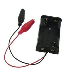 China - 2'li AA Pil Yuvası - Krokodil Uçlu