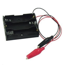 China - 3'lü AA Pil Yuvası - Krokodil Kablolu