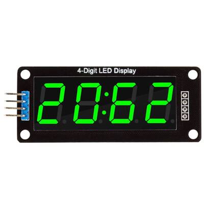 4 Digit Led Display Saat Modül TM1637 - Yeşil