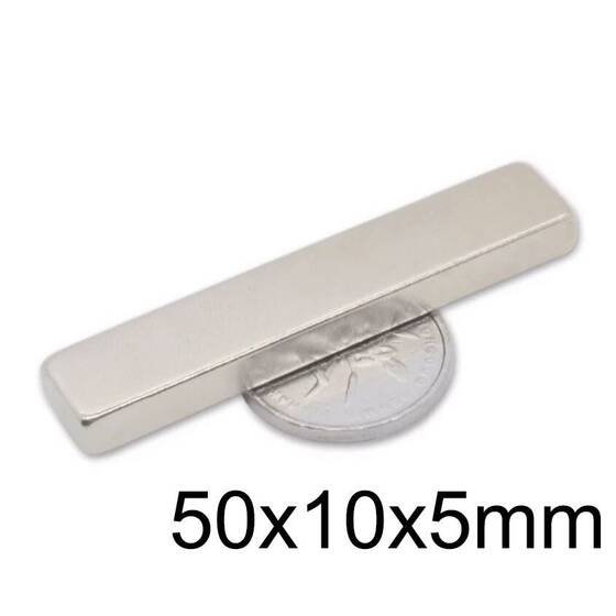 50X10x5mm Neodyum Güçlü Mıknatıs - Neodim Magnet