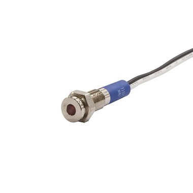  - 6mm 24v Kırmızı Led Metal Kablolu Sinyal Lambası IP67 GQ6T-R