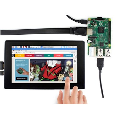 7 Inch HDMI IPS LCD Ekran (H) - Muhafazali - Raspberry Pi Uyumlu - 1024x600 - Thumbnail