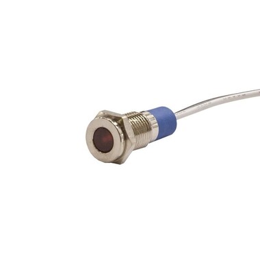  - 8mm 24v Kırmızı Led Metal Kablolu Sinyal Lambası IP67 GQ8T-R