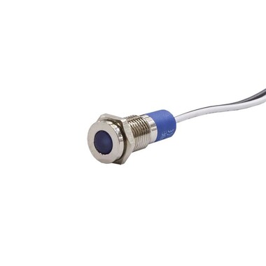  - 8mm 24v Mavi Led Metal Kablolu Sinyal Lambası IP67 GQ8T-B