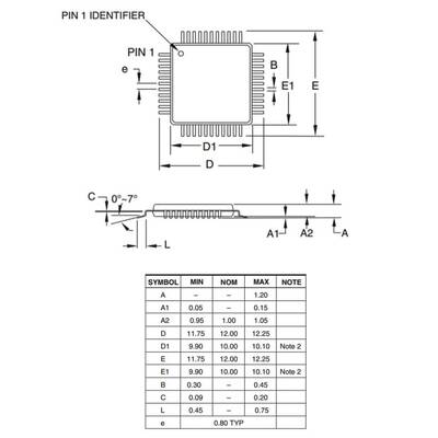 ATMEGA32-16AU 8-Bit 16MHz SMD Mikrodenetleyici TQFP44