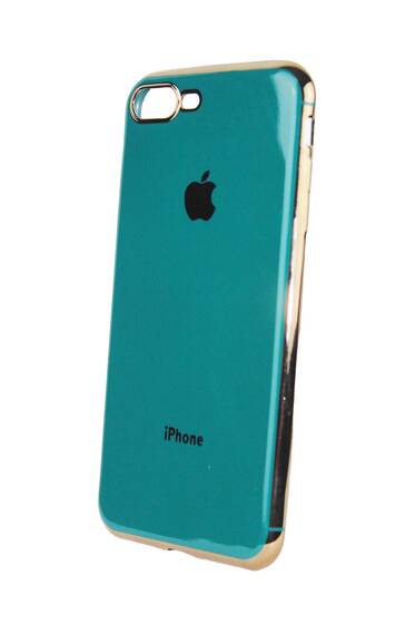 Çağla Yeşili İphone 7 Plus - Apple Logolu Lazer Kesim Silikon Kılıf