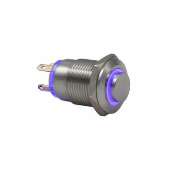 DRN412 12mm Metal Kırmızı Ledli Yaylı Buton