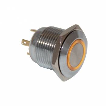 DRN416 16mm Metal Beyaz Ledli Yaylı Buton