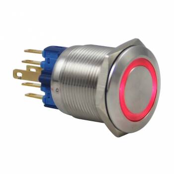 DRN422 22mm Metal Beyaz Ledli Anahtarlı Buton