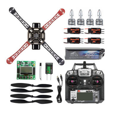 EMAX F450 Drone Seti Combo Paket 10 Kanal Kumanda ve KK2.15 Uçus Kartli