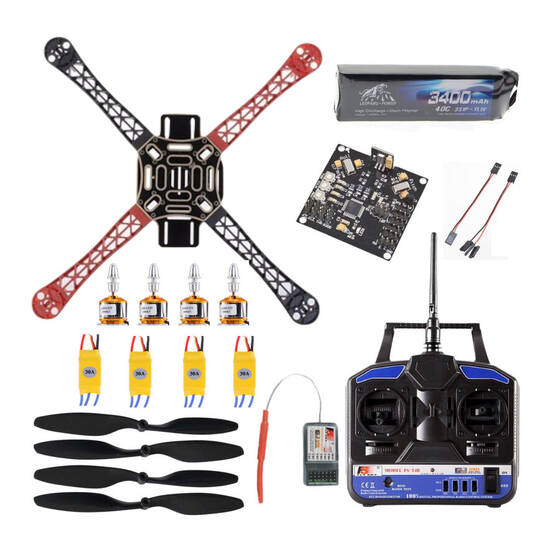 F450 Combo Paket 4 Kanal Kumanda ve KK Uçus Kartli Drone Seti