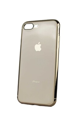  - Gold İphone 7 Plus - Apple Logolu Lazer Kesim Silikon Kılıf