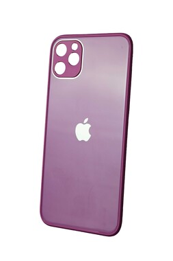  - İphone 11 Mürdüm Kamera Korumalı Cam Kılıf