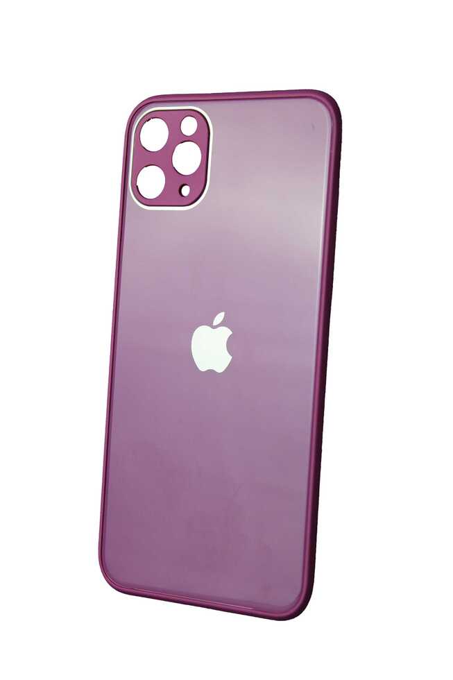  İphone 11 Pro Max Kamera Korumalı Mürdüm Cam Kılıf