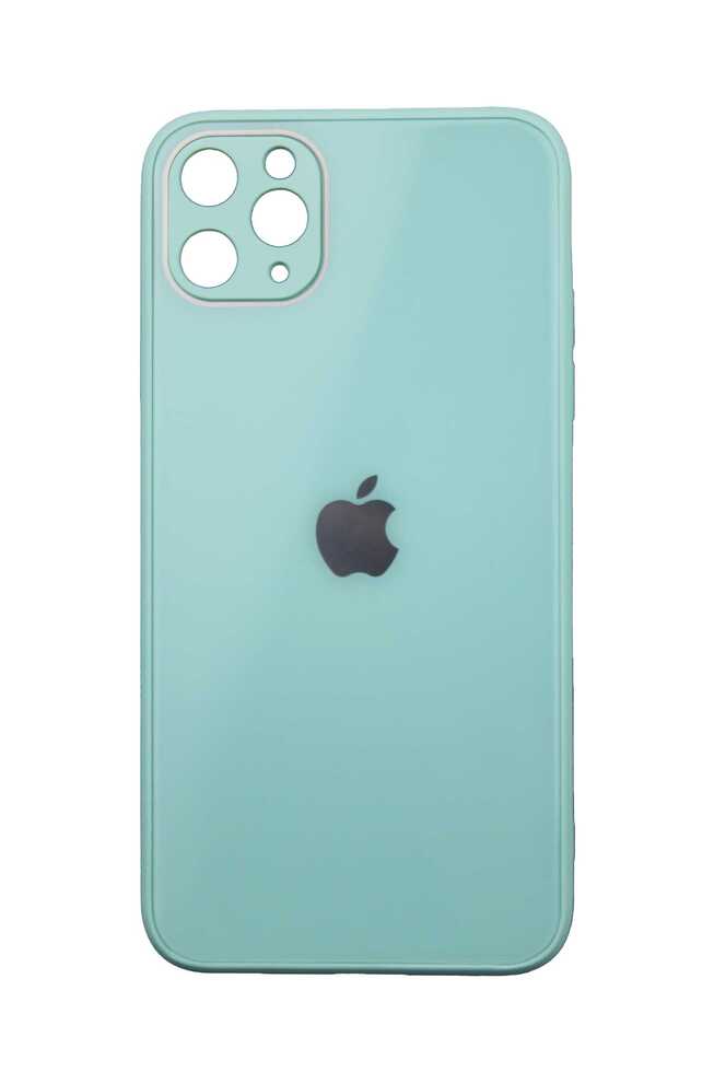  İphone 11 Pro Max Kamera Korumalı Su Yeşili Cam Kılıf
