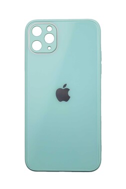  - İphone 11 pro max Kamera Korumalı Su yeşili Cam Kılıf