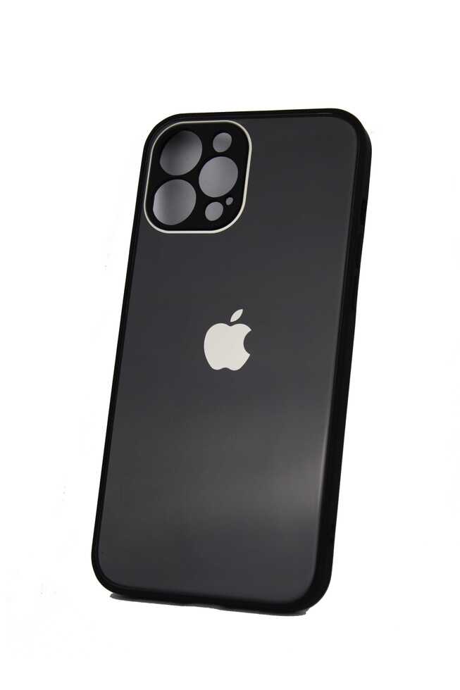  İphone 12 Pro Max Kamera Korumalı Siyah Cam Kılıf