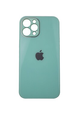  - İphone 12 Pro max Kamera Korumalı Su Yeşili Cam Kılıf