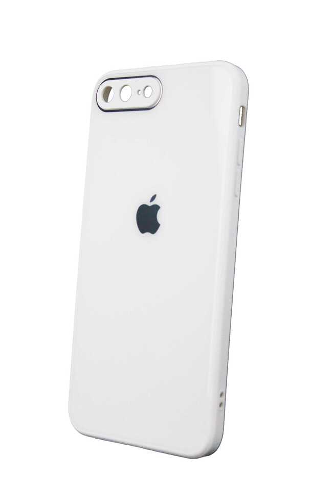  İphone 7 Plus Kamera Korumalı Beyaz Cam Kılıf