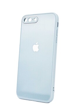  - İphone 7 Plus Kamera Korumalı Buz Beyaz Cam Kılıf