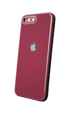  - İphone 7 Plus Kamera Korumalı Mürdüm Cam Kılıf