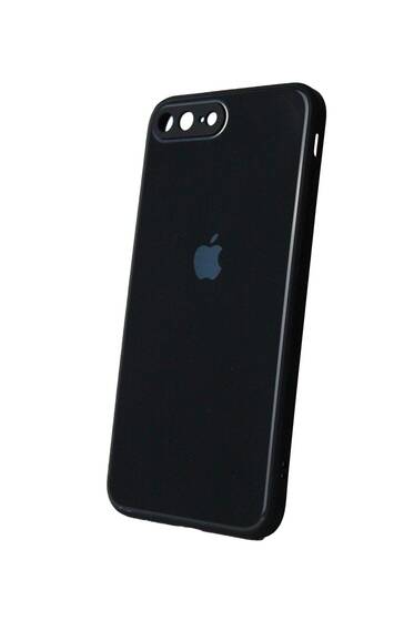 İphone 7 Plus Kamera Korumalı Siyah Cam Kılıf
